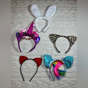 Lot of 5 Colorful Kids Costume Headbands #1603